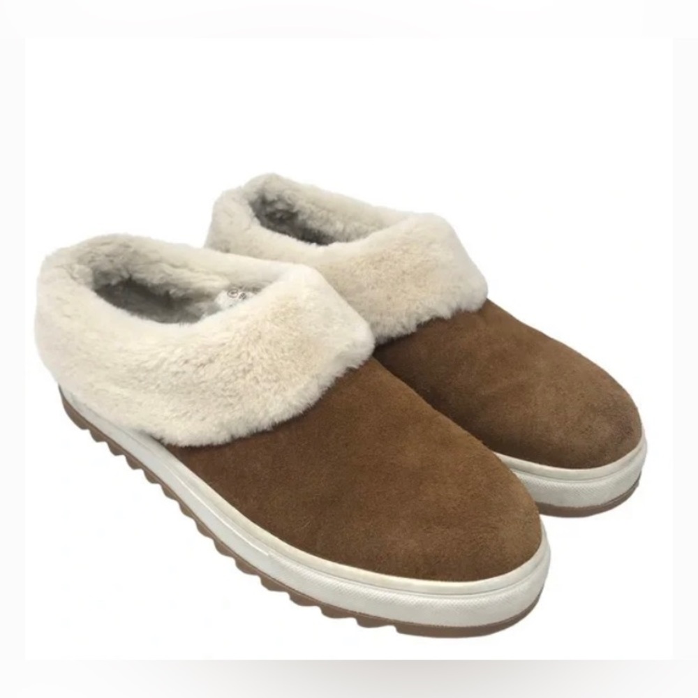 Blondo Natural Suri Waterproof Camel Suede Slip On Platform Shoes Boots size 7